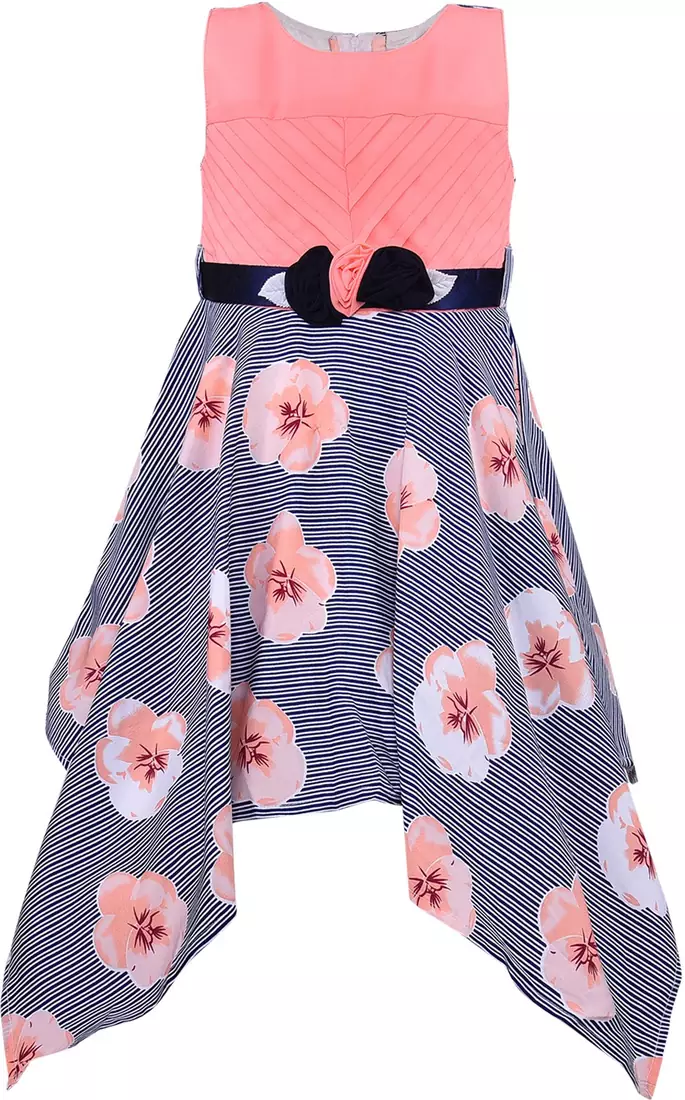 Pink satin stitched    dress
