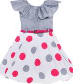 Grey satin stitched    dress