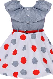 Red satin stitched    dress