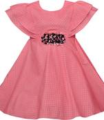 Pink satin stitched    dress