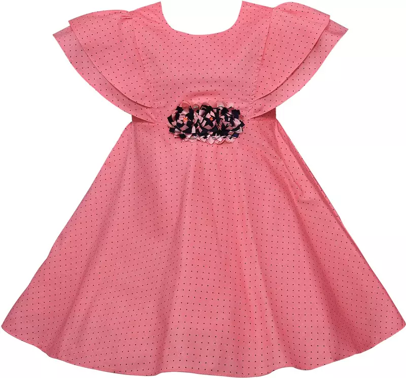 Pink satin stitched    dress