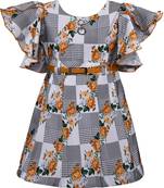 Grey satin stitched    dress