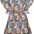 Grey satin stitched    dress