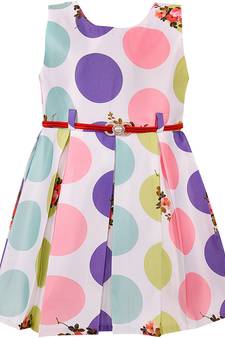 Multicolor satin stitched    dress