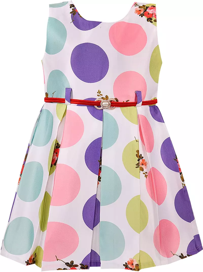 Multicolor satin stitched    dress