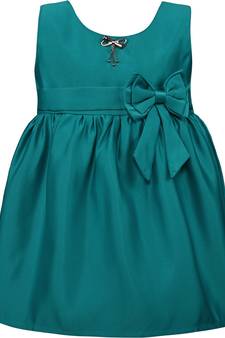 Green satin stitched    dress