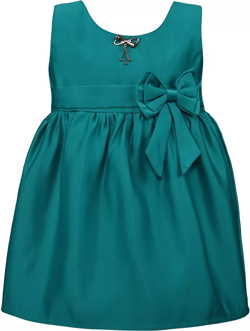 Green satin stitched    dress