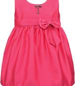 Pink satin stitched    dress