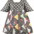 Grey satin stitched    dress