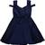 blue satin stitched    dress