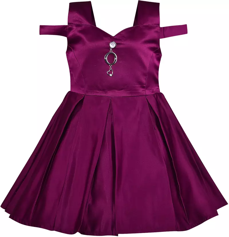 Purple satin stitched    dress