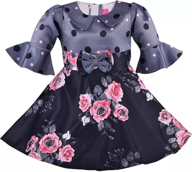 Grey satin stitched    dress