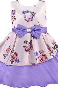 Purple satin stitched    dress