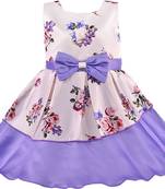 Purple satin stitched    dress