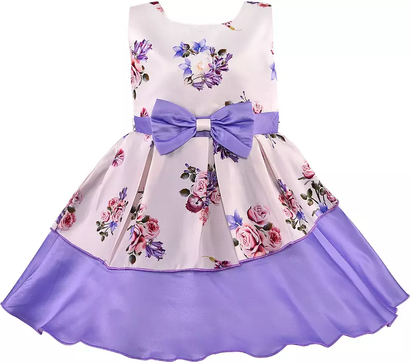 Purple satin stitched    dress