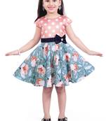 Orange satin stitched    dress