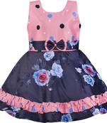 Orange satin stitched    dress