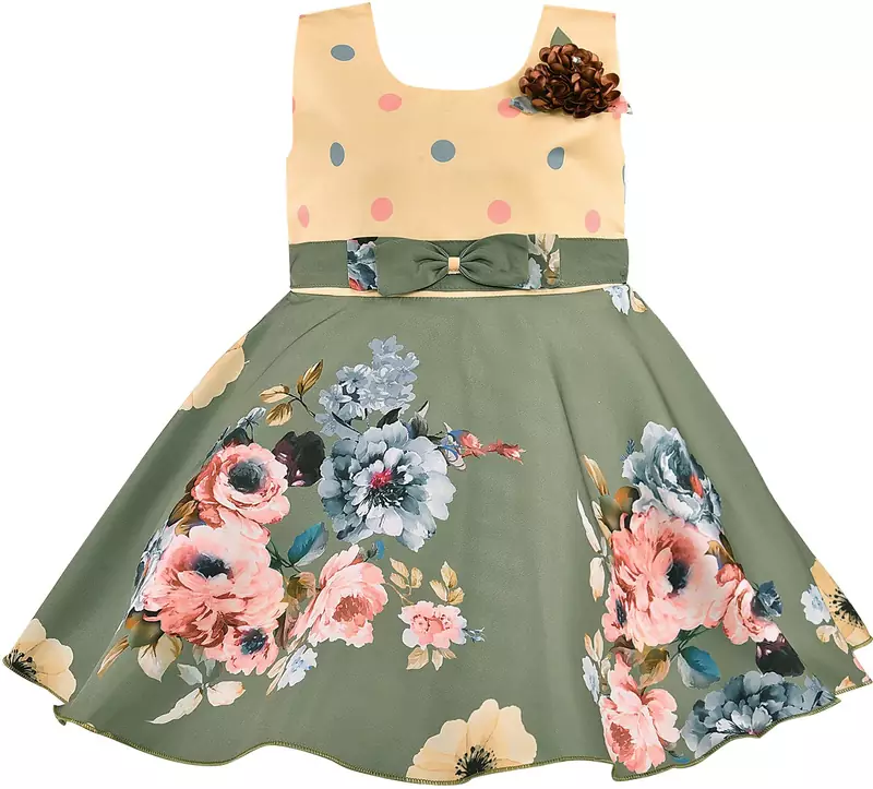 Green satin stitched    dress