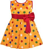 Yellow satin stitched    dress