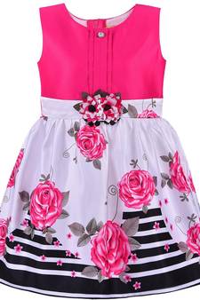 Pink satin stitched    dress