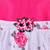 Pink satin stitched    dress