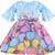 blue satin stitched    dress