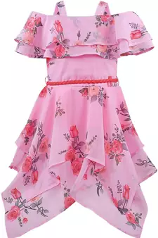 Pink Georgette stitched    dress