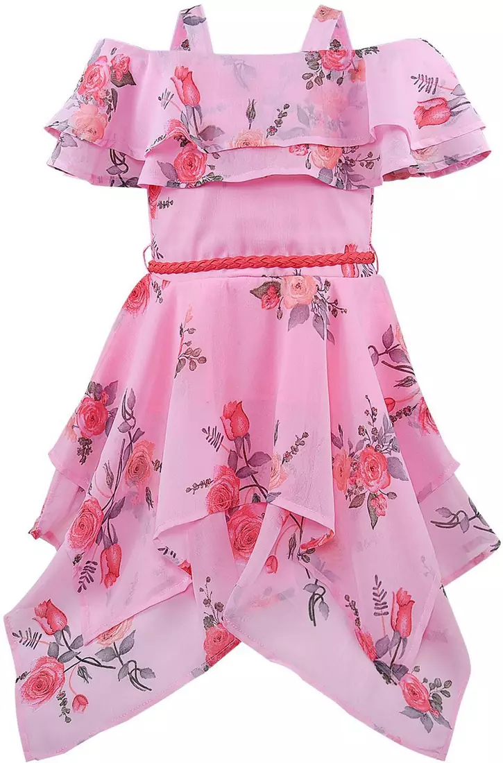 Pink Georgette stitched    dress