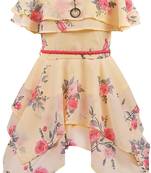 Yellow Georgette stitched    dress