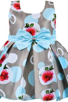 Grey satin stitched    dress