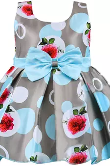 Grey satin stitched    dress
