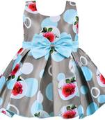 Grey satin stitched    dress