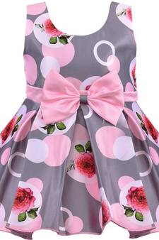 Grey satin stitched    dress