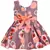 Brown satin stitched    dress