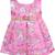 Pink satin stitched    dress