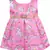 Pink satin stitched    dress