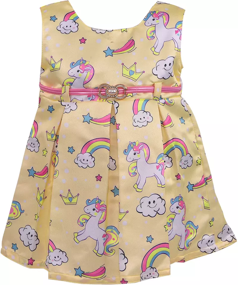Yellow satin stitched    dress