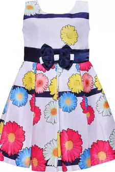 Multicolor satin stitched    dress
