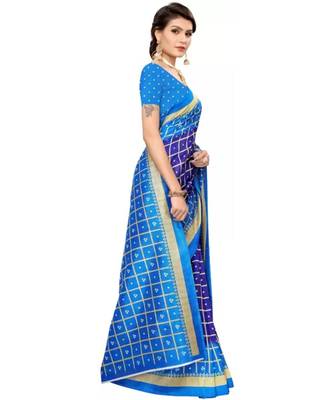 Printed Bandhani Art Silk Saree With Blouse Piece 1