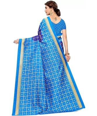 Printed Bandhani Art Silk Saree With Blouse Piece 4
