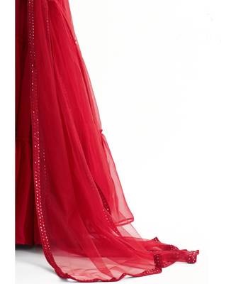 Bridal Red Sequence Georgette Lehenga Choli 3