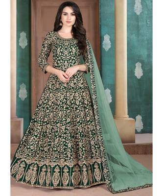 Green Georgette Anarkali Salwar Kameez 1