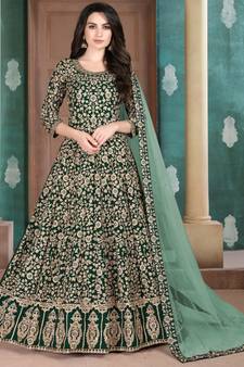 Green Georgette Anarkali Salwar Kameez