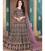 Wine Georgette Anarkali Salwar Kameez