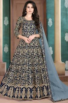 Navy Blue Georgette Anarkali Salwar Kameez