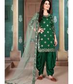 Green Art Silk Pakistani Salwar Kameez