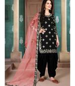 Black Art Silk Pakistani Salwar Kameez