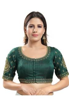 Women's Jain Silk Padded Saree Blouse
