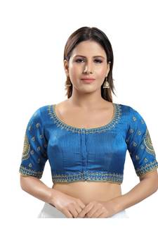 Women's Jain Silk Padded Saree Blouse