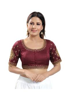 Women's Jain Silk Padded Saree Blouse